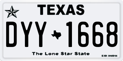 TX license plate DYY1668