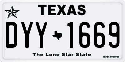 TX license plate DYY1669