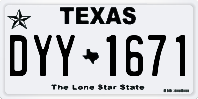 TX license plate DYY1671