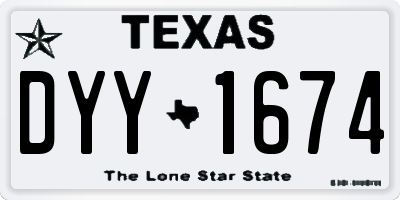 TX license plate DYY1674