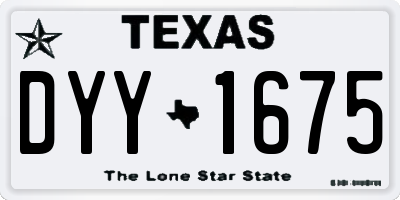TX license plate DYY1675