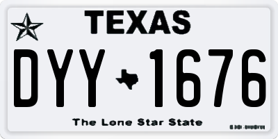 TX license plate DYY1676