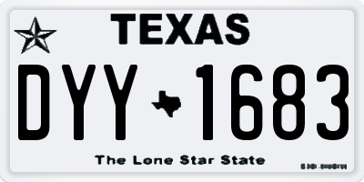 TX license plate DYY1683