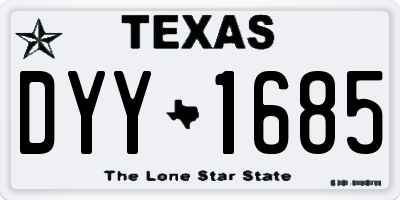 TX license plate DYY1685