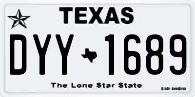 TX license plate DYY1689