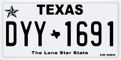 TX license plate DYY1691