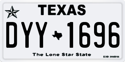 TX license plate DYY1696