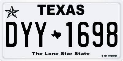 TX license plate DYY1698