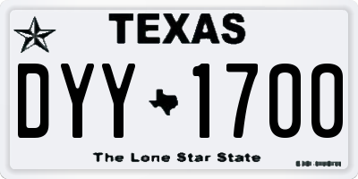 TX license plate DYY1700