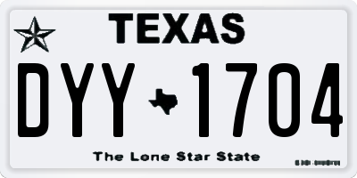 TX license plate DYY1704