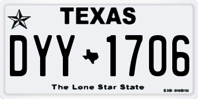 TX license plate DYY1706
