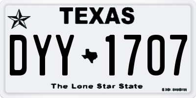 TX license plate DYY1707