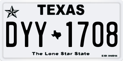 TX license plate DYY1708