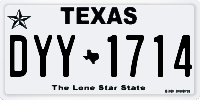 TX license plate DYY1714
