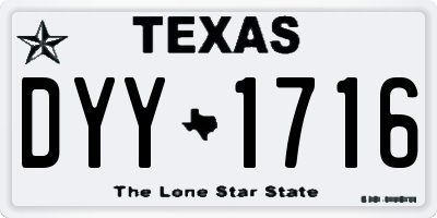 TX license plate DYY1716