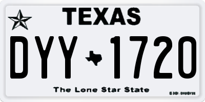 TX license plate DYY1720