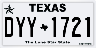 TX license plate DYY1721