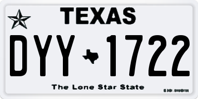 TX license plate DYY1722