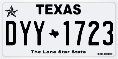 TX license plate DYY1723