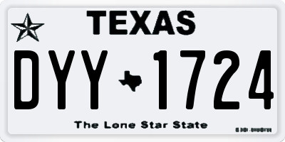 TX license plate DYY1724