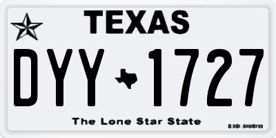 TX license plate DYY1727