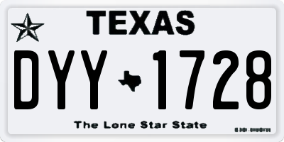 TX license plate DYY1728