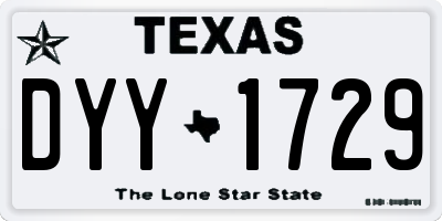 TX license plate DYY1729