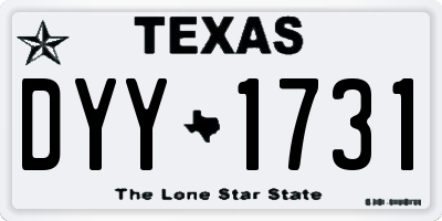 TX license plate DYY1731