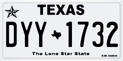 TX license plate DYY1732
