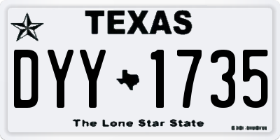 TX license plate DYY1735