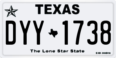 TX license plate DYY1738