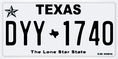 TX license plate DYY1740