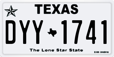 TX license plate DYY1741