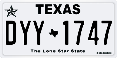 TX license plate DYY1747