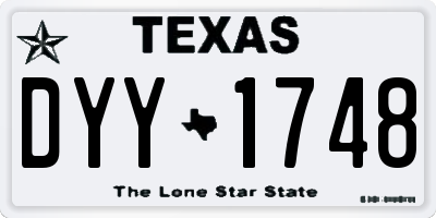 TX license plate DYY1748