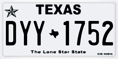 TX license plate DYY1752