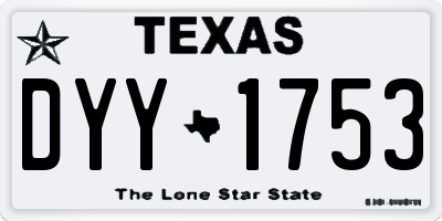 TX license plate DYY1753