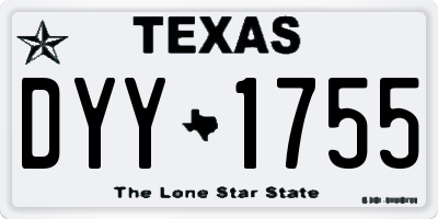 TX license plate DYY1755
