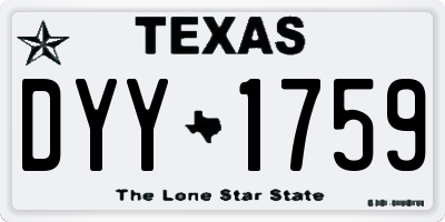 TX license plate DYY1759