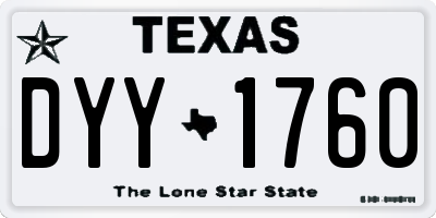 TX license plate DYY1760