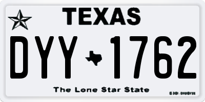 TX license plate DYY1762