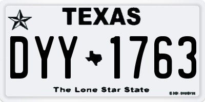 TX license plate DYY1763