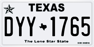 TX license plate DYY1765