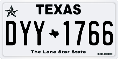 TX license plate DYY1766
