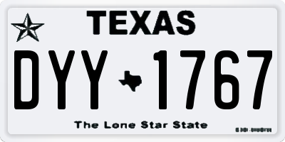 TX license plate DYY1767