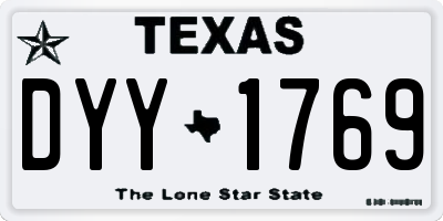 TX license plate DYY1769
