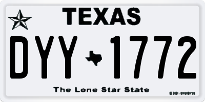 TX license plate DYY1772