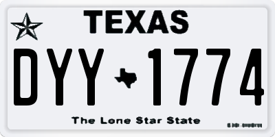 TX license plate DYY1774