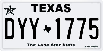 TX license plate DYY1775