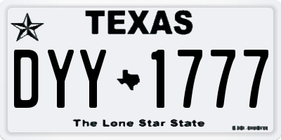 TX license plate DYY1777
